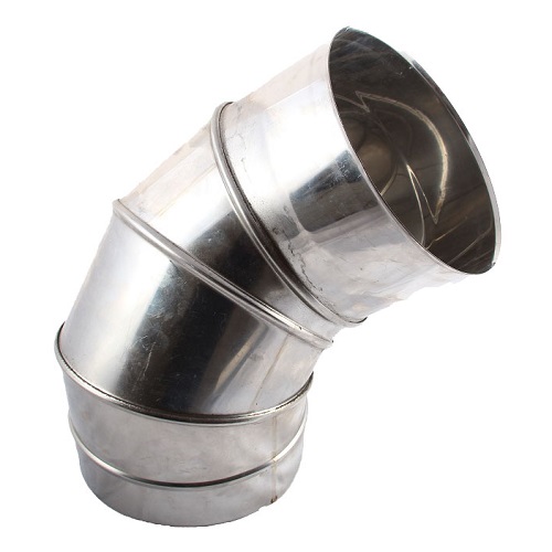 Verstelbare bocht enkelwandig RVS / Inox diameter 180mm.