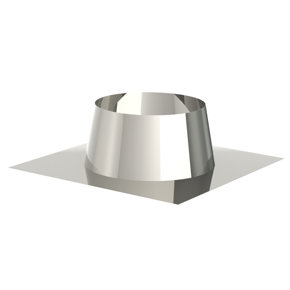 Dakdoorvoer Inox 0°-10° voor Dubbelw. Syst. 150/200 mm