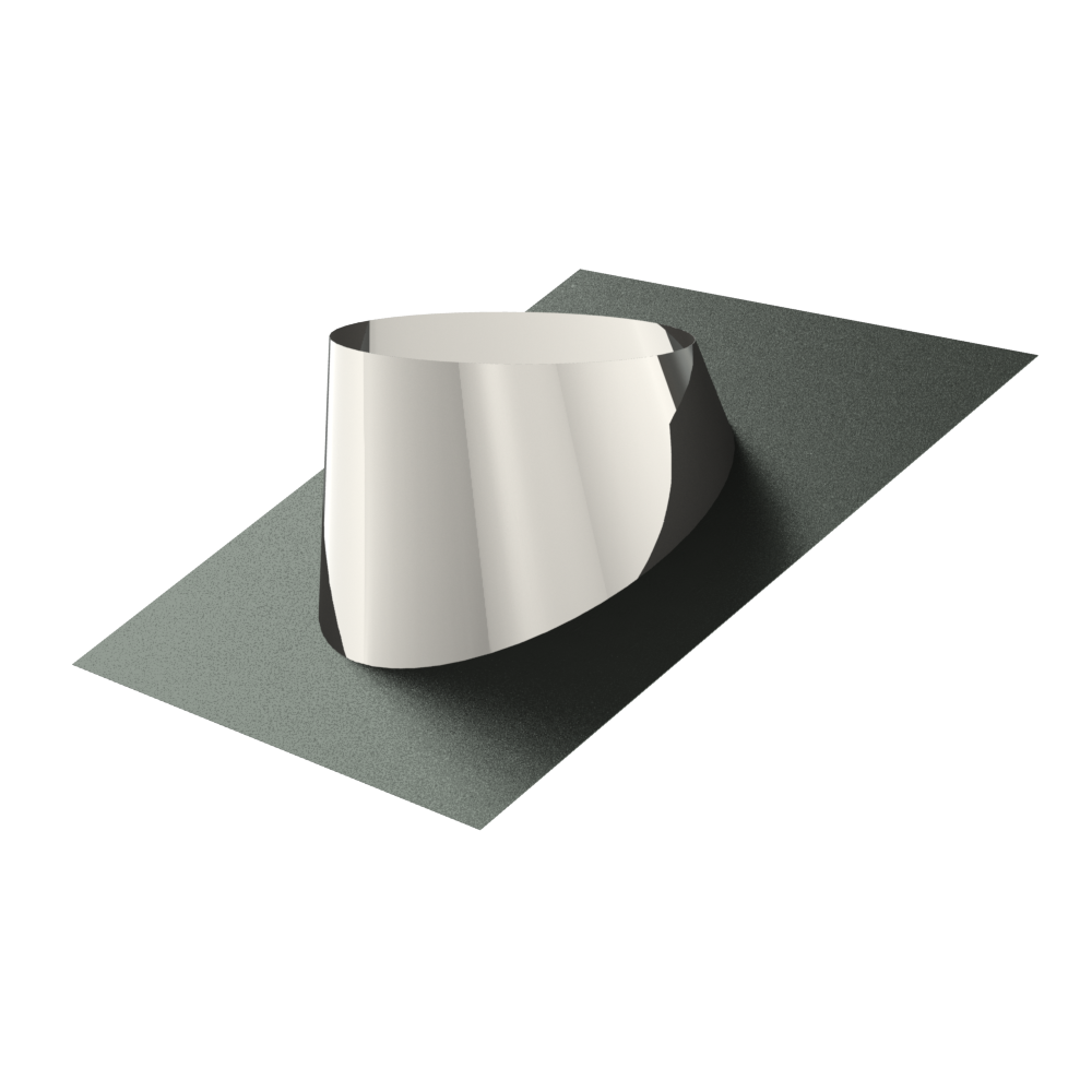 [DWAI.DD.150.30/45] Dakdoorvoer Inox 30°-45° voor Dubbelw. Syst. 150/200 mm