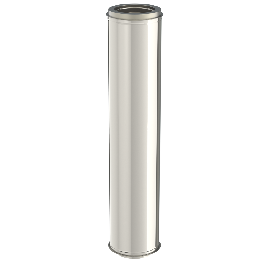 Dubbelwandige buis INOX / RVS diameter 180/230mm, 100cm lang.