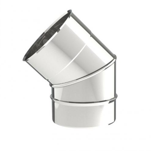 Enkelwandige bocht 45 graden RVS / INOX diameter 150mm.