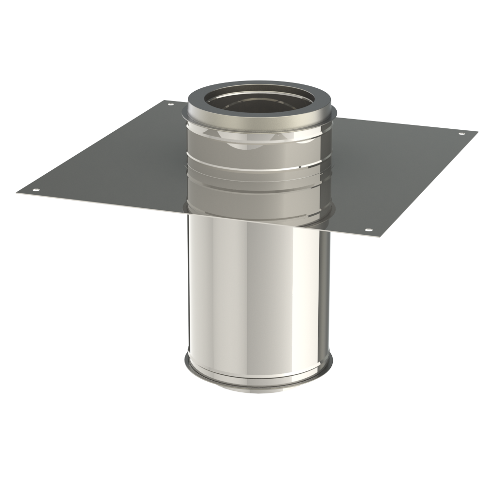 [DWAI.VO.200] Dubbelwandige verdiepings-ondersteuning in RVS / INOX diameter 200/250mm.