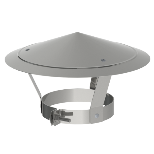 Regenkap INOX voor EW buis diameter 150 tot 200mm.